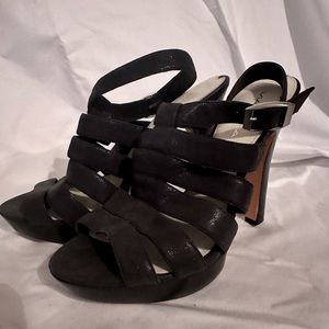 Via Spiga Black Shimmery Cage Heels